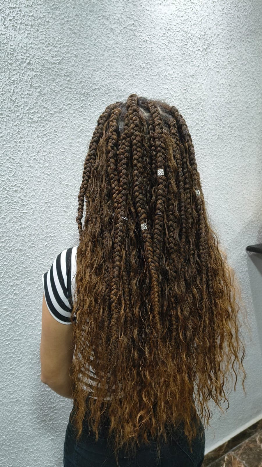 Trança com Cachos feita pela Malu Braid